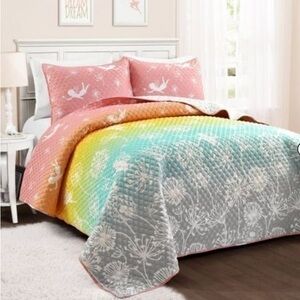 Fairy Rainbow Reversible Quilt Set